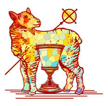 King of Grace Anglican church logo featuring a crowned lamb and communion chalice.